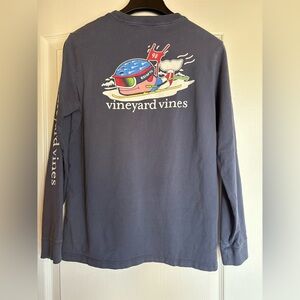 Vineyard Vines Boys Long Sleeve Downhill Ski racer blue Whale youth large
